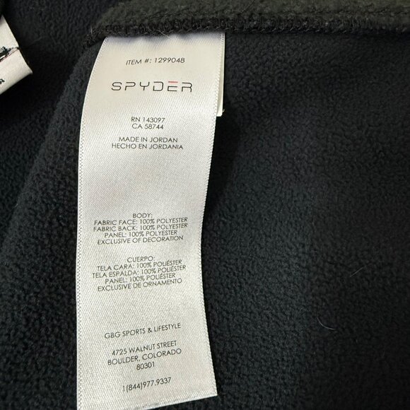 Spyder Mens XXL Quarter-Zip Pullover Long Sleeve Fleece Jacket Spider Logo Black - Picture 10 of 14